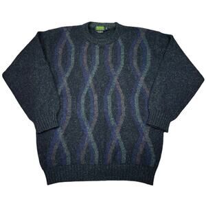 Vintage‎ Byford London New York Medium 100% Wool Brushed Knit Crew Neck Sweater